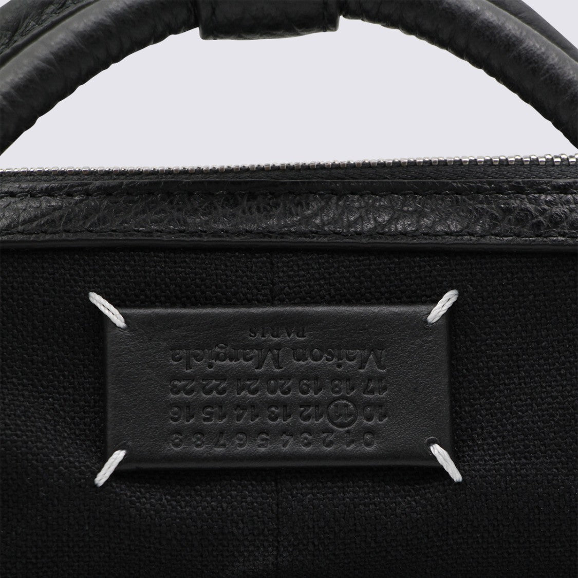 Maison Margiela Black Leather Top Handle Bag