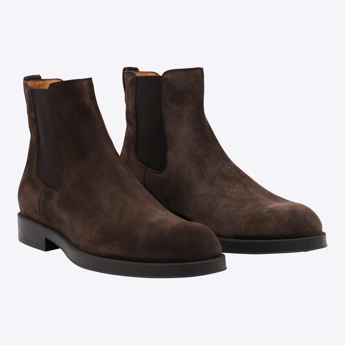 Tod's Dark Brown Suede Chelsea Boots With Minimalist Design