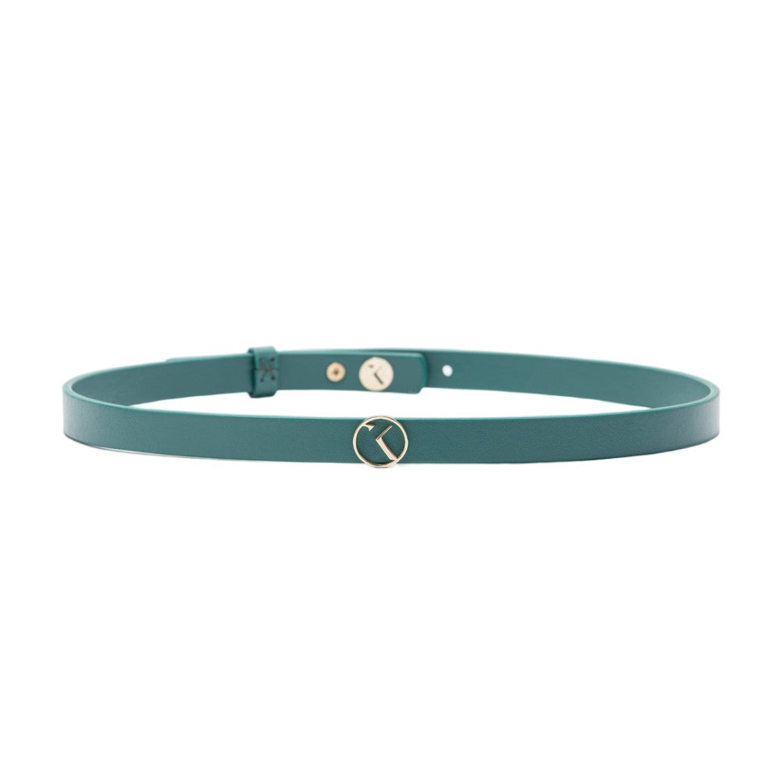Saiid Kobeisy Slim Leather Belt With Circular Metallic Buckle