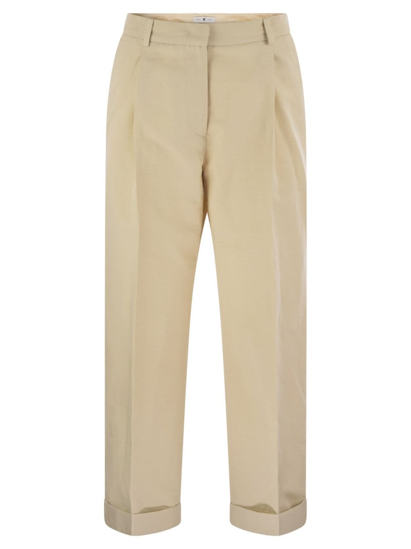 Pt Torino Anna - Cotton And Linen Trousers