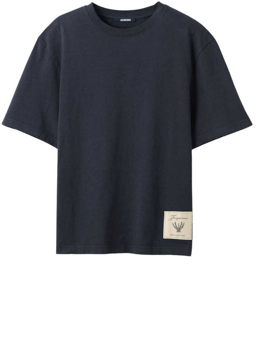 Jacquemus Vintage-Effect Cotton Jersey T-Shirt With Embroidered Logo Appliqués