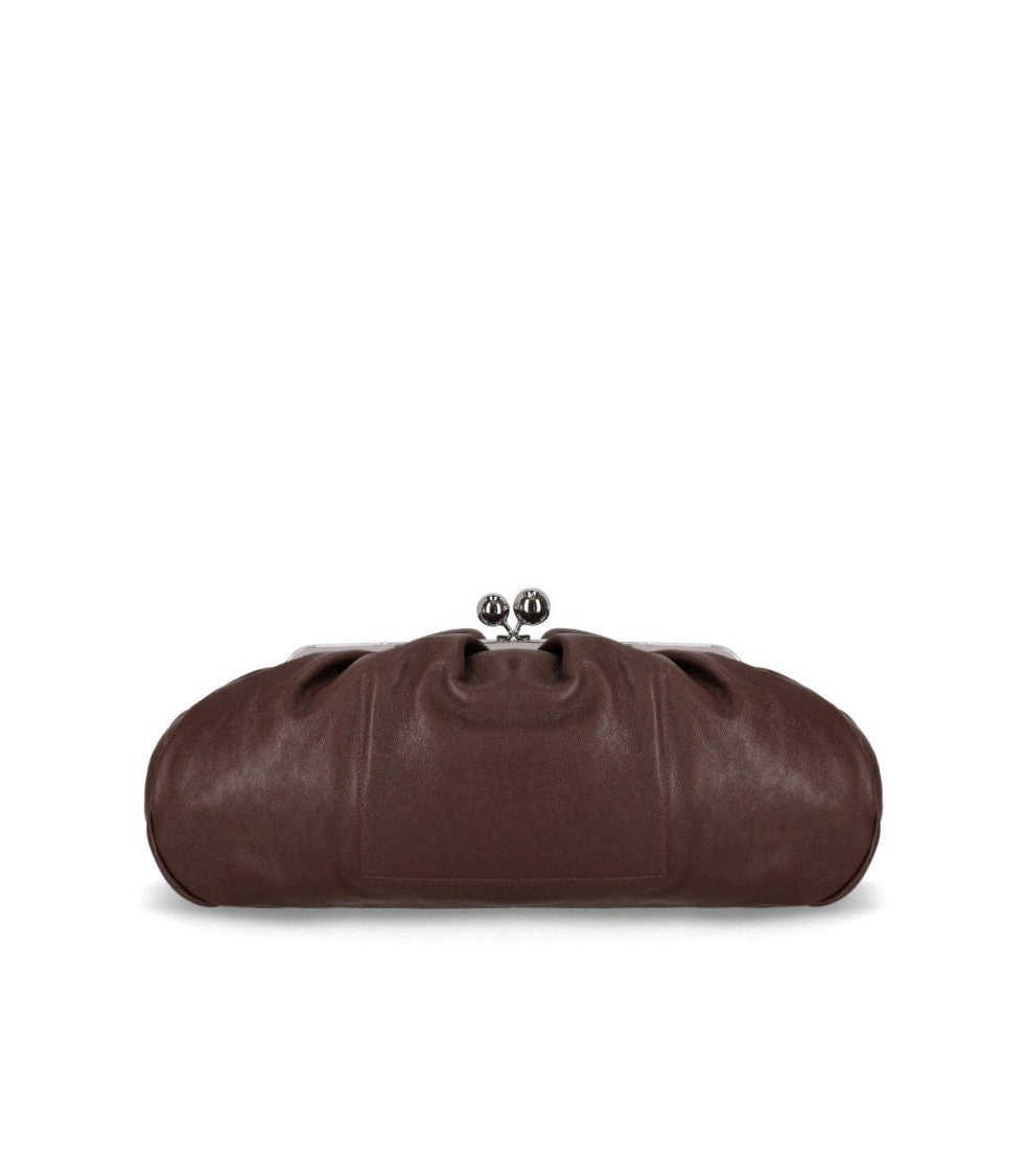 Max Mara Pasticcino Cristin Large Dark Brown Clutch