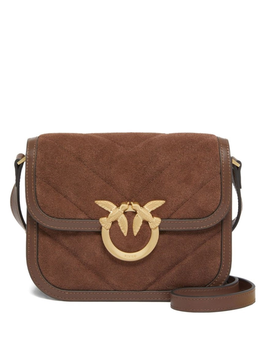 Pinko Medium Suede Texture Shoulder Bag