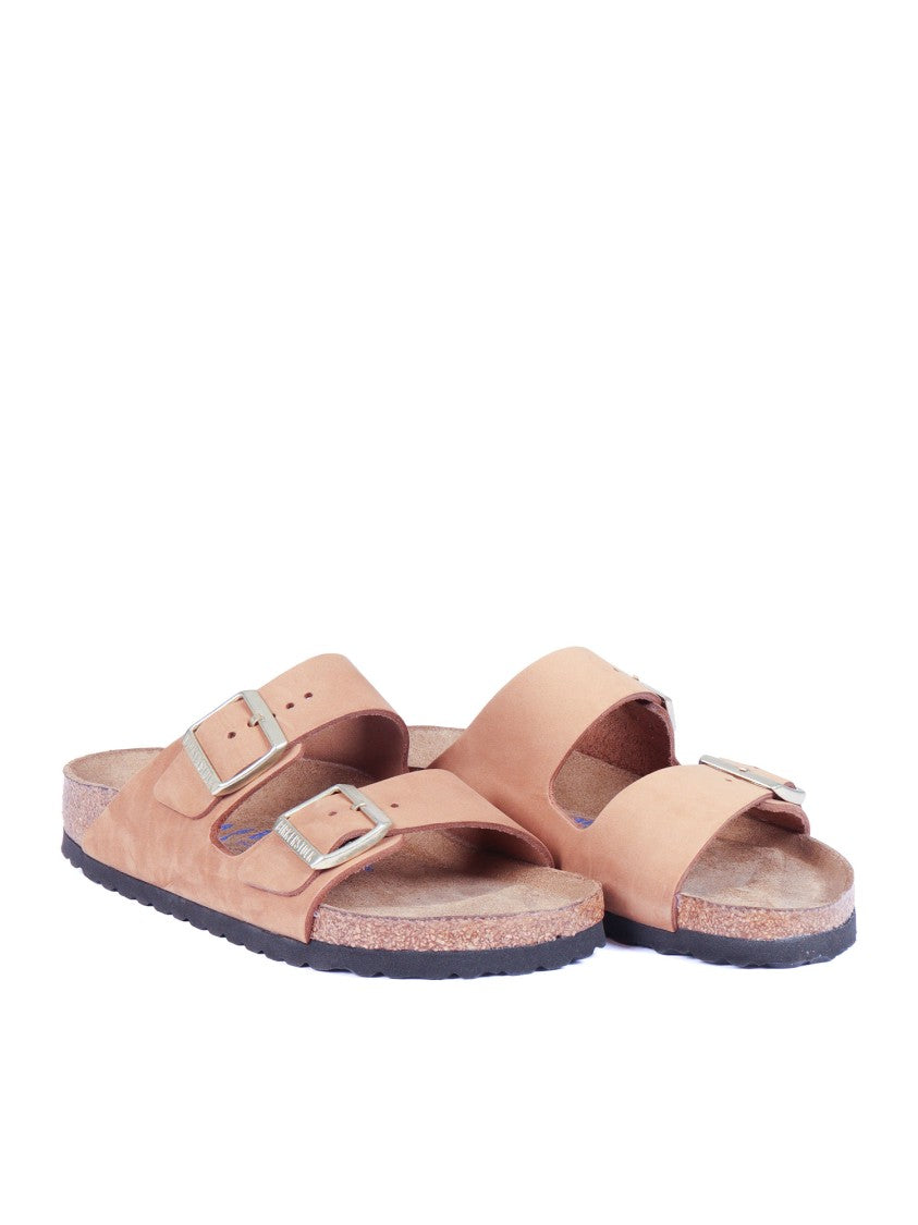 Birkenstock Mink Arizona Nubuck Leather Slide Sandal
