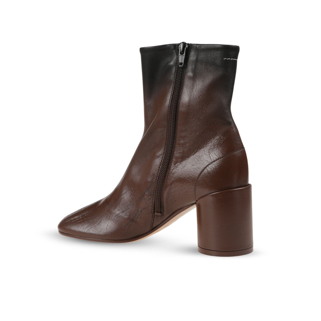 Mm6 By Maison Margiela Black Ankle Boots With Rounded Toe And Modest Heel