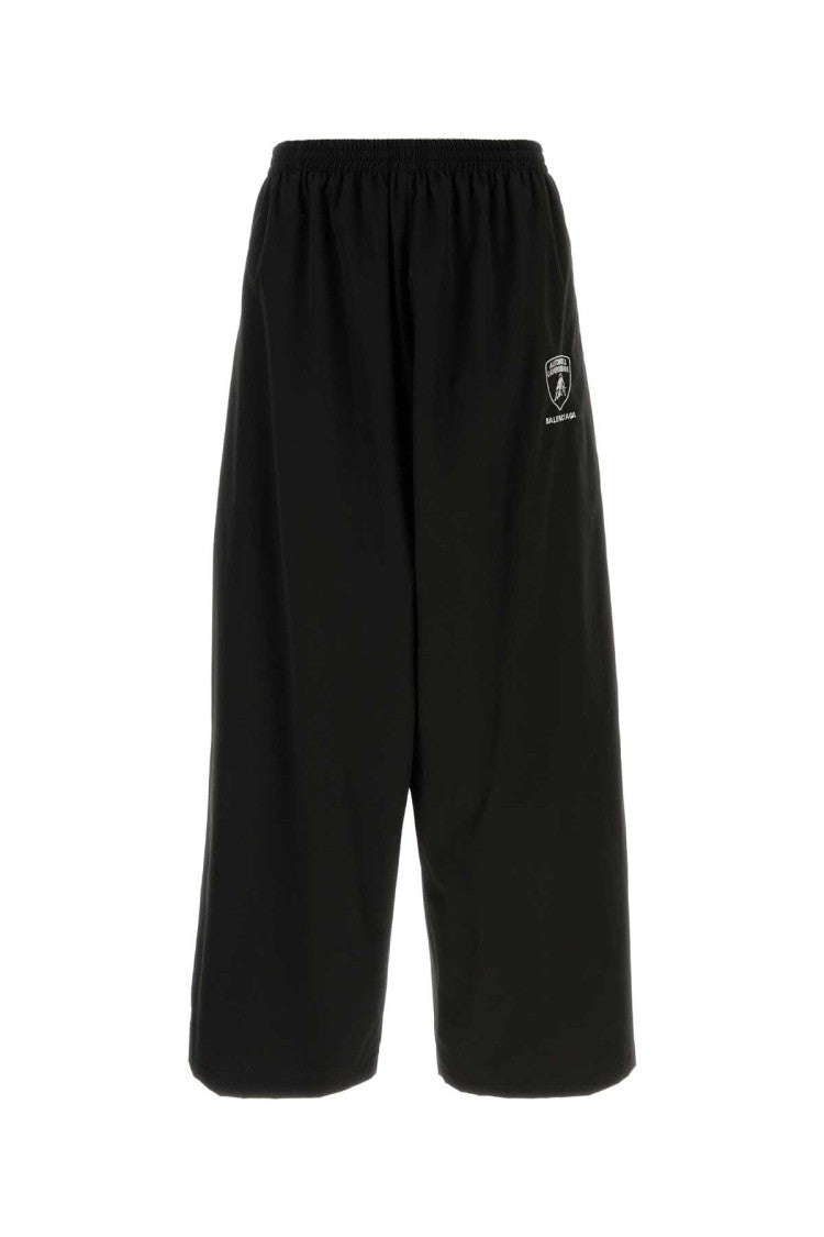 Balenciaga Black Tech Fabric Wide-Leg Pant