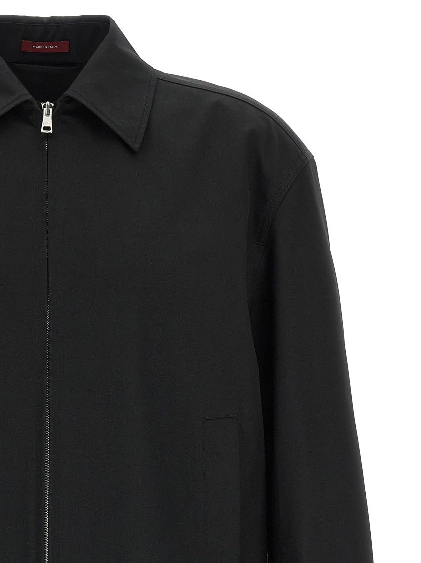 Gucci Black Cotton Jacket With Shirt Collar