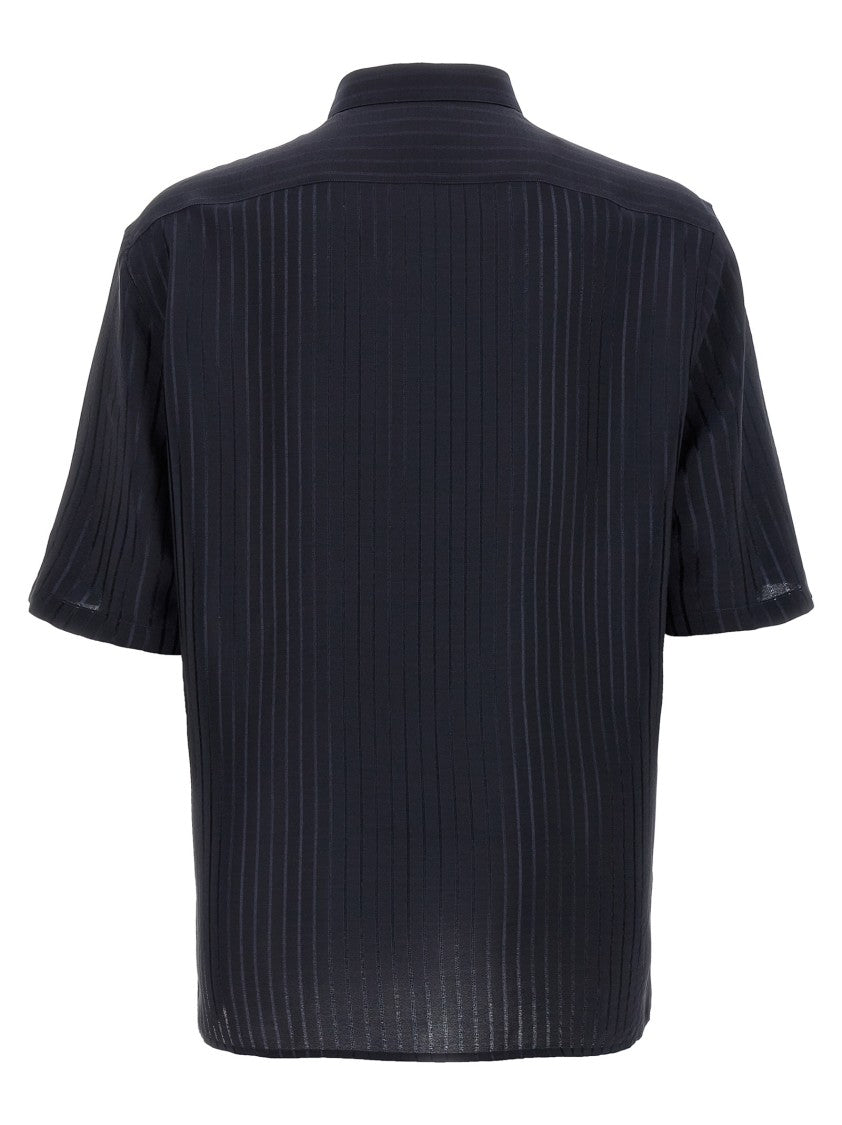 Saint Laurent Semi-Transparent Striped Silk Shirt