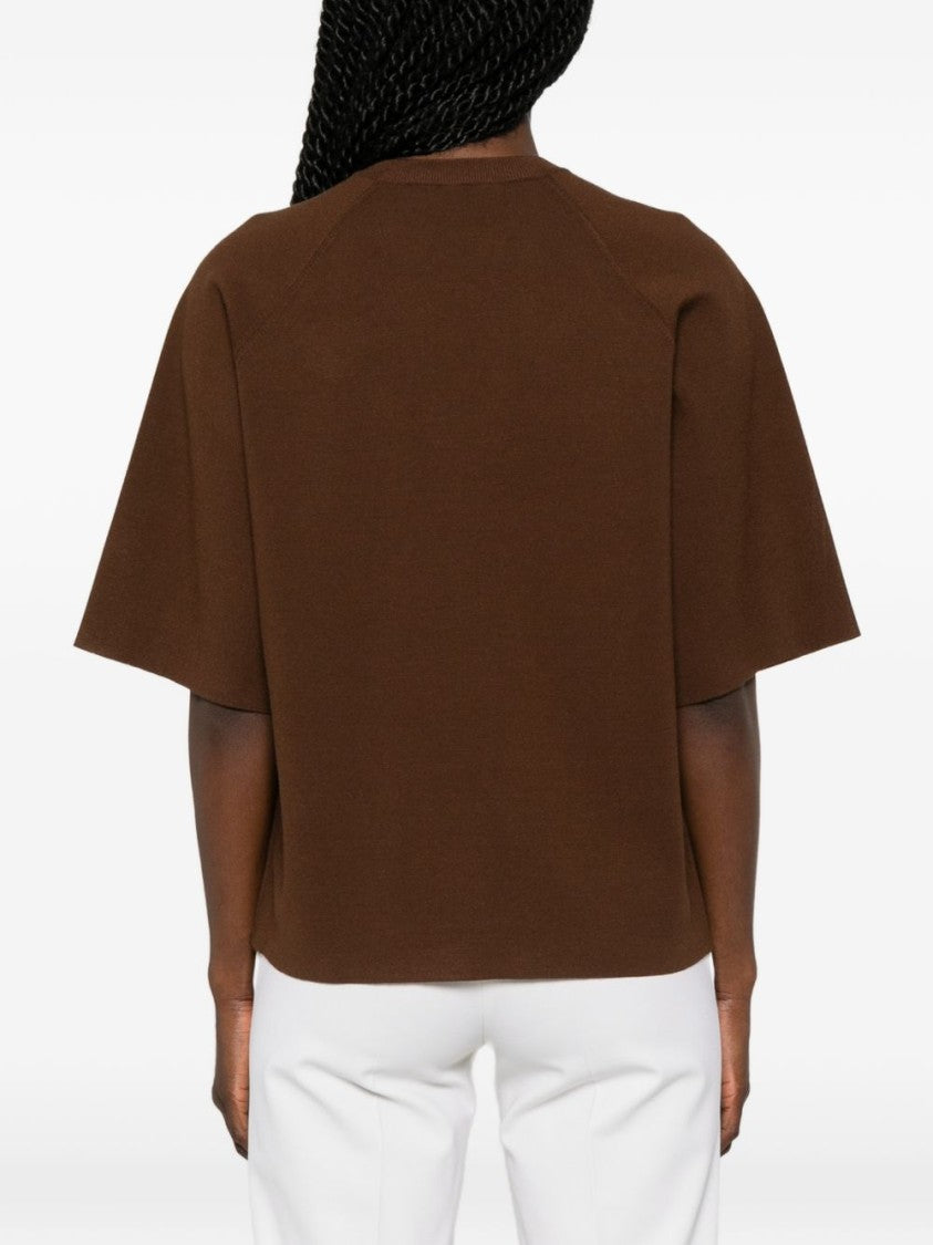 Max Mara Brown Raglan Sleeves Viscose T-Shirt