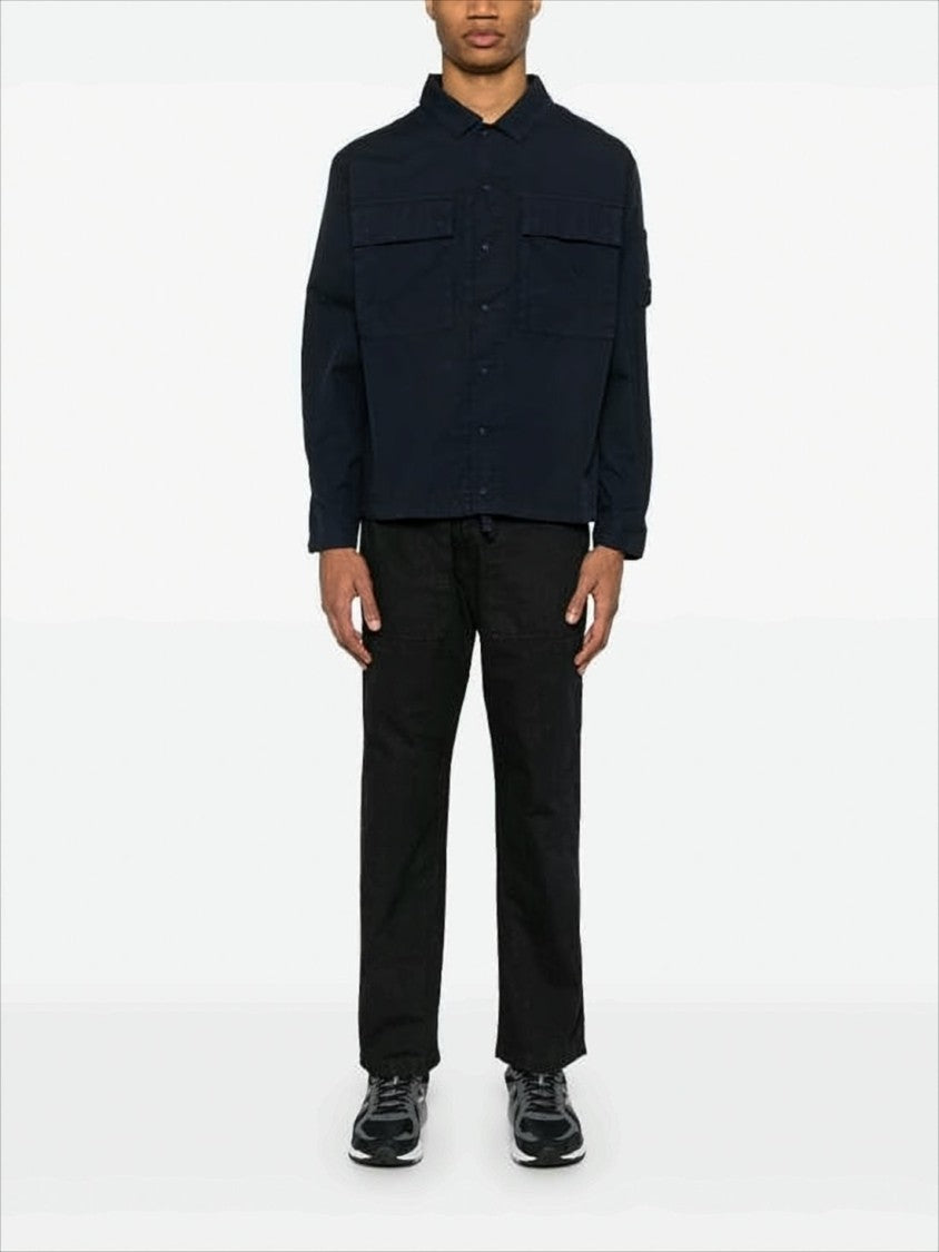 C.P. Company Long-Sleeve Boxy Fit Shirt With Round Lens Detail