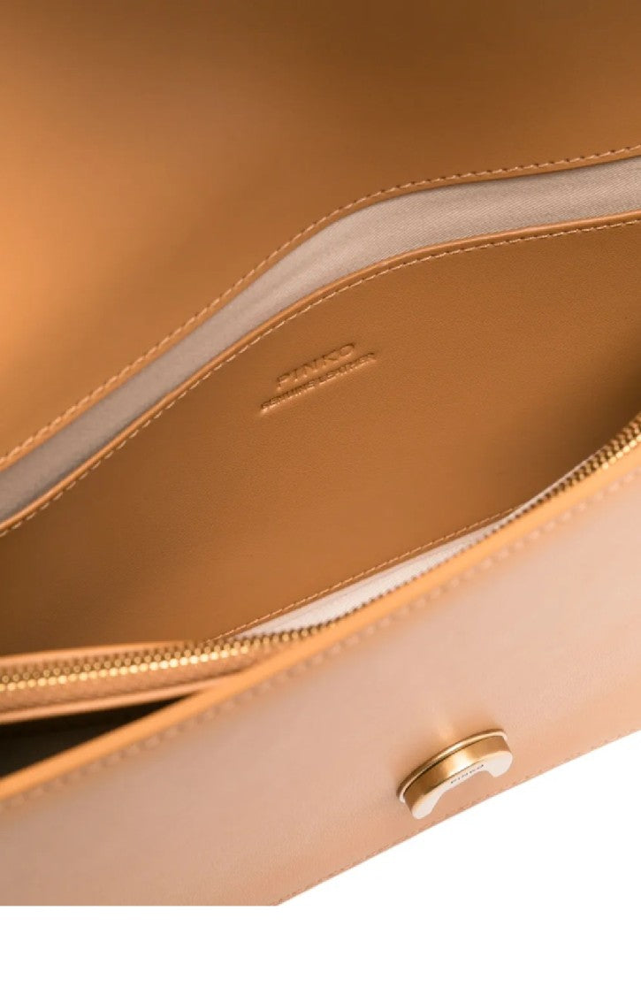 Pinko Love One Classic Leather Shoulder Bag