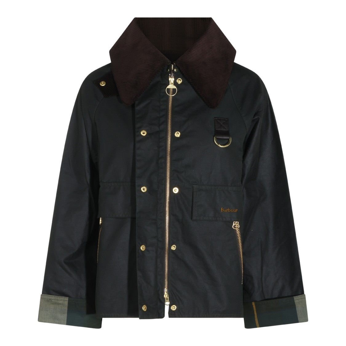 Barbour Dark Waxed Corduroy Collar Jacket