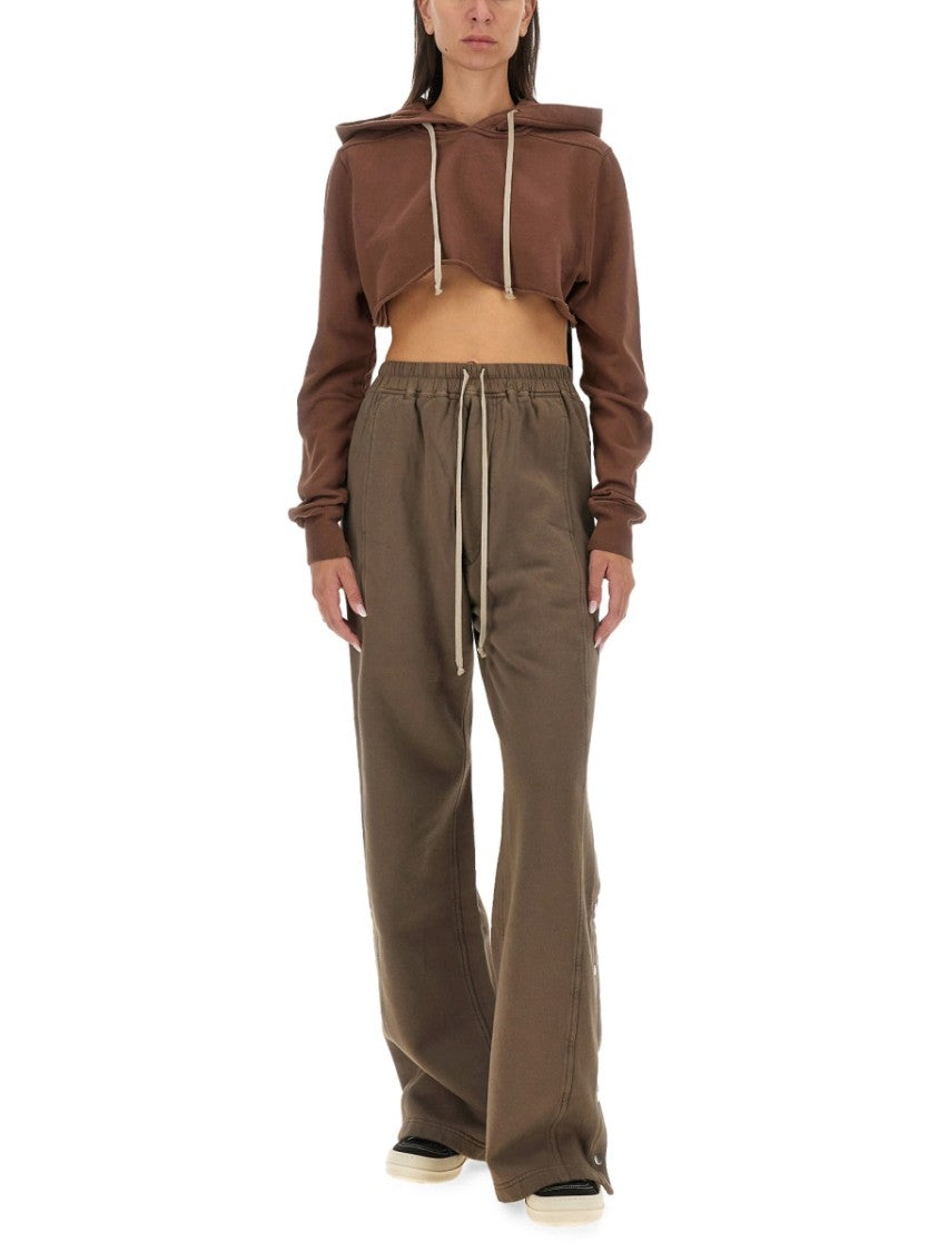 Drkshdw By Rick Owens Relaxed Brown Cropped Sweatshirt