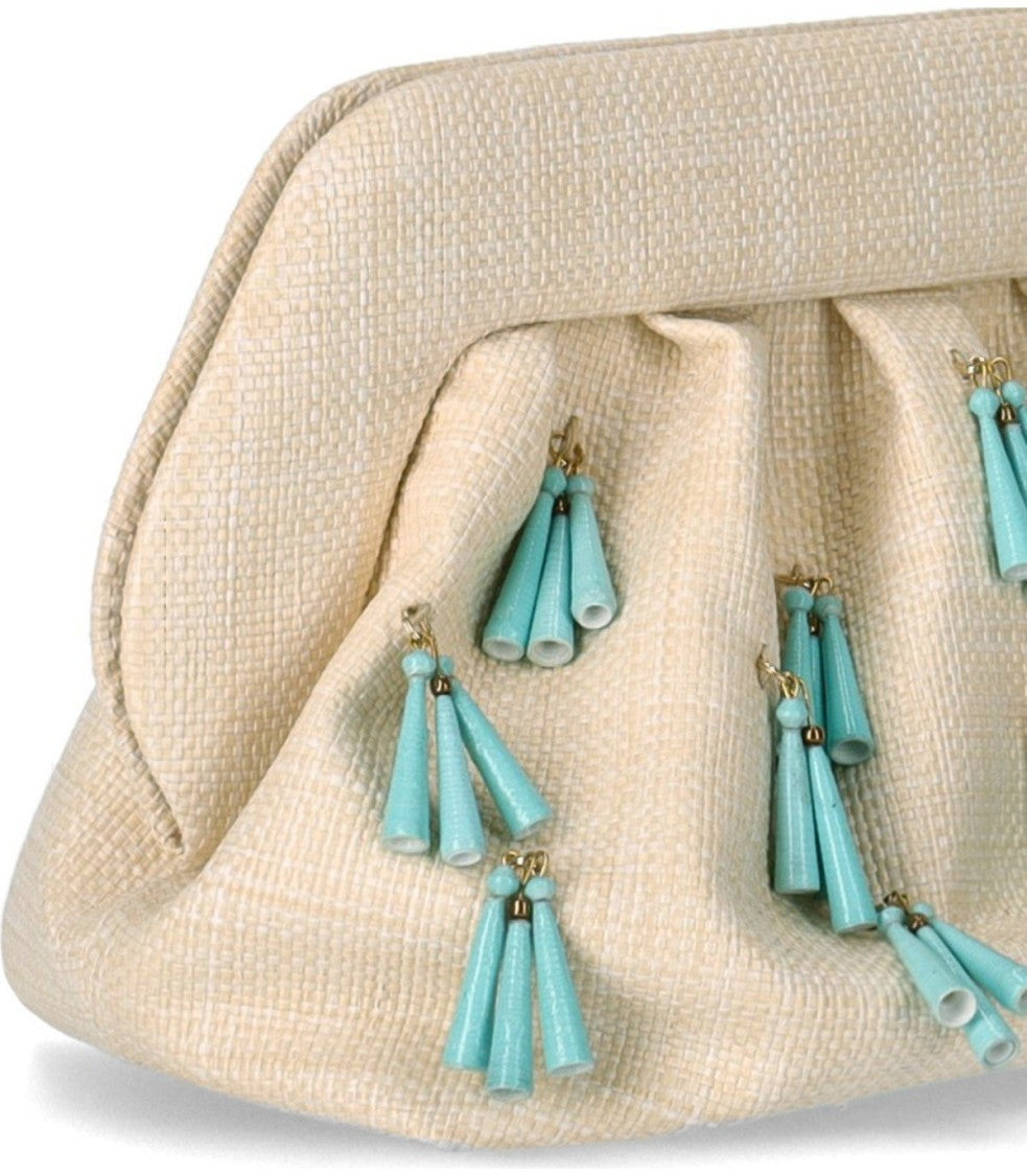 Themoirè Bios Paper Fringe Butter Clutch Bag