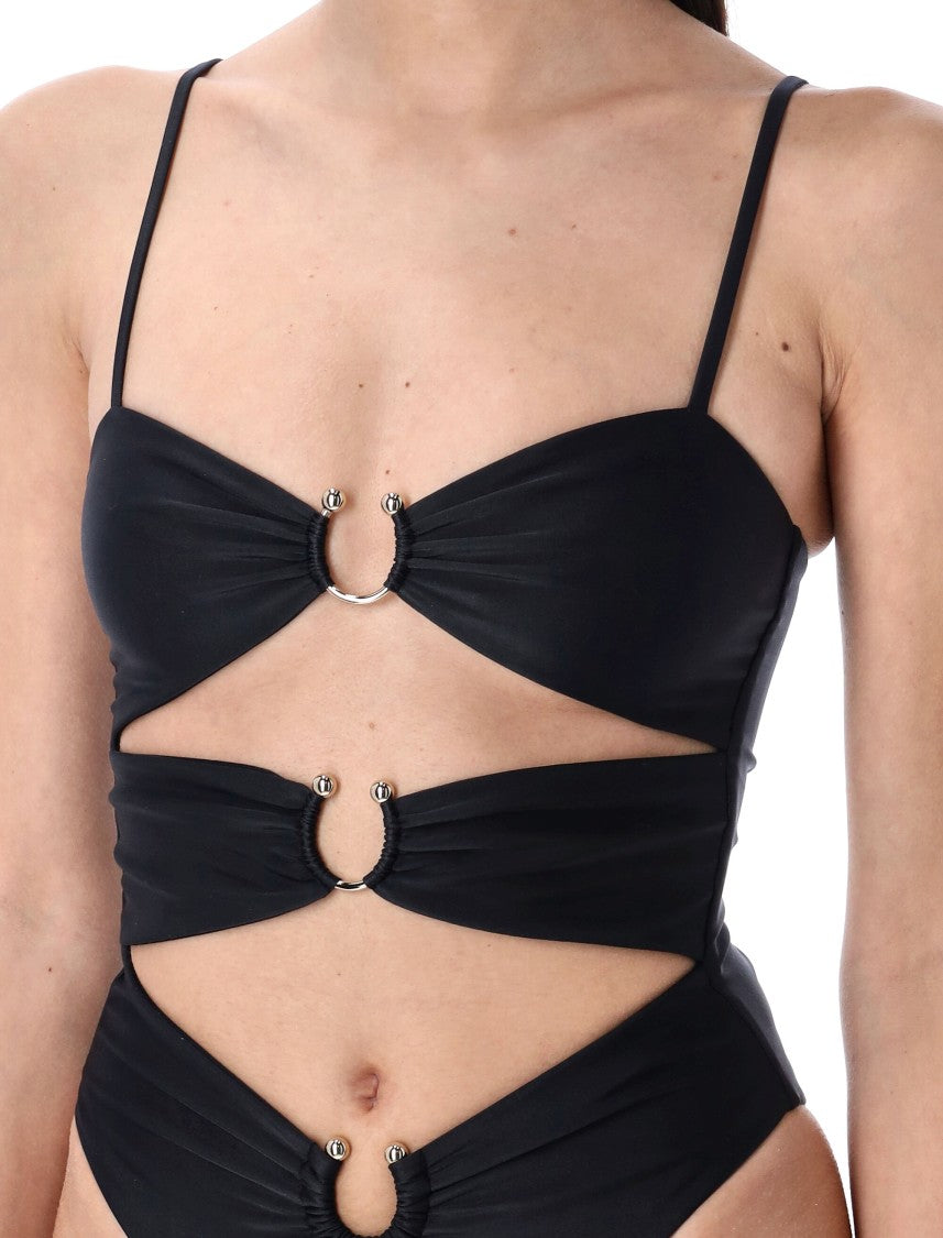 Swim By Di One-Piece Swimsuit With Adjustable Straps And Brass Accents