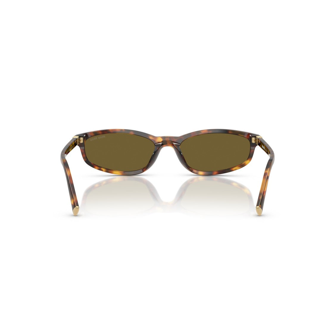 Miu Miu 0Mu A06s Rectangular Tortoiseshell Sunglasses With Gold Accents