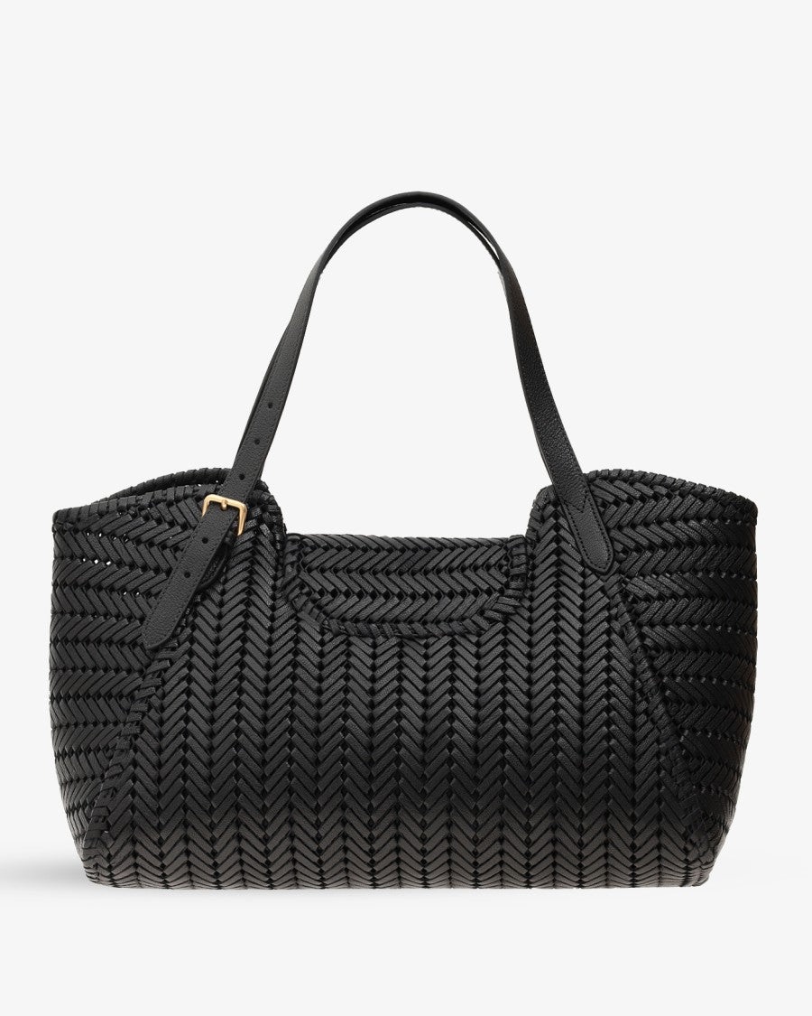 Anya Hindmarch Black Shiny Capra Leather Neeson Tassel Tote