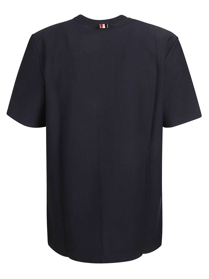 Thom Browne Black T-Shirt With Signature Stripes