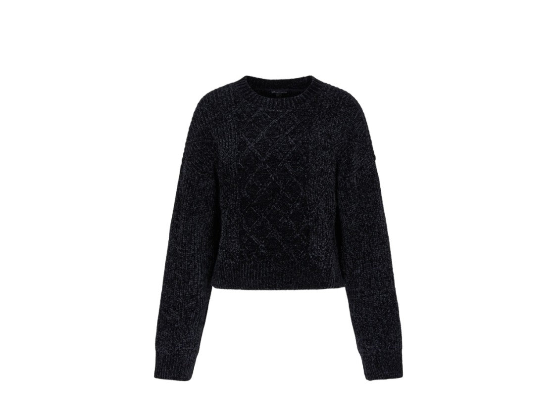 Armani Exchange Textured Knit Sweater Diamond Design