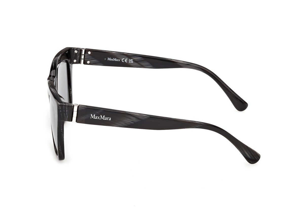 Max Mara Marbled Black Mm0193 Oversized Square Acetate Sunglasses