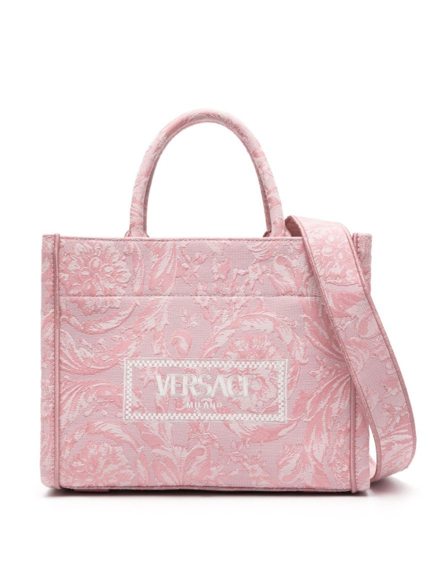 Versace Light Pink Barocco Jacquard Canvas Bag