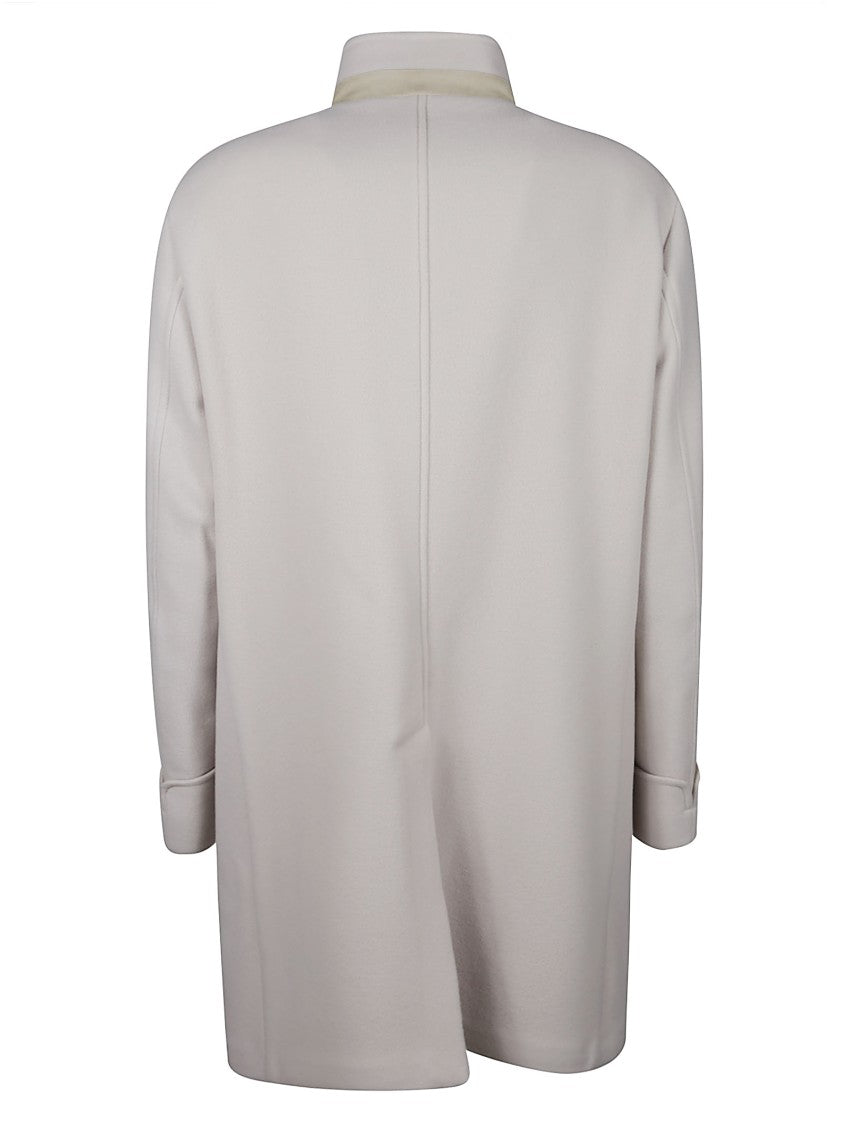 Eleventy Minimalist Wool Blend Stand Coat