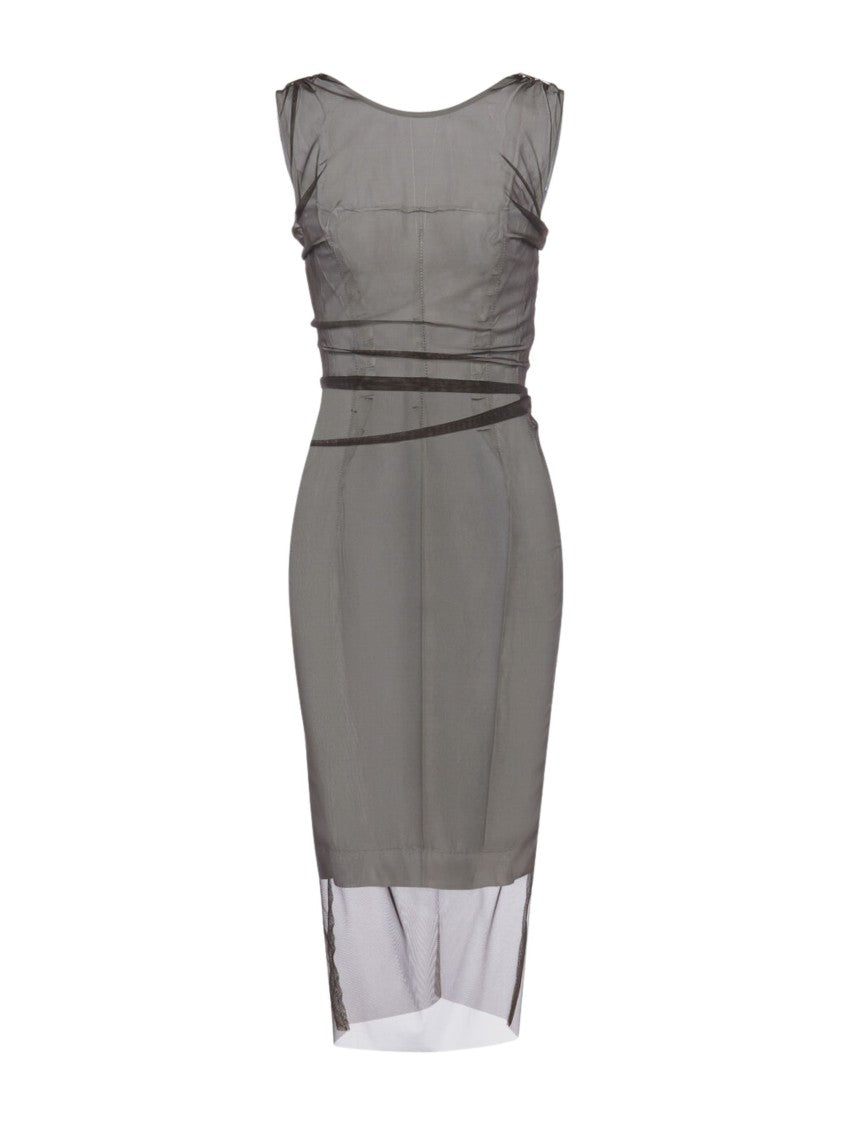 grey tulle midi dress Grey Soft Tulle Romantic Midi Dress
