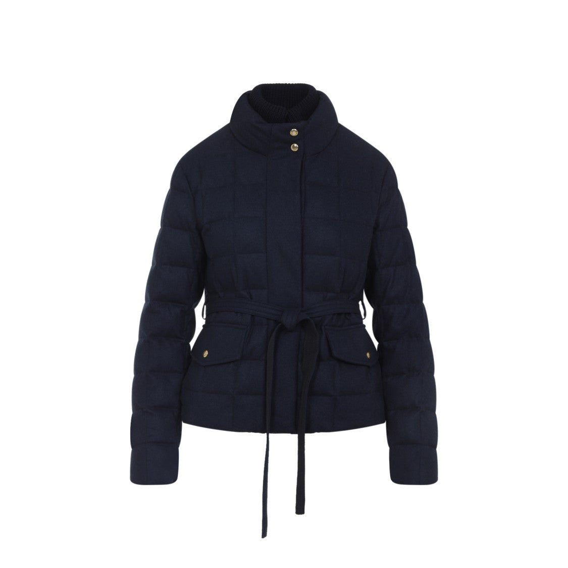 Moncler Quilted Down Coat With High Collar