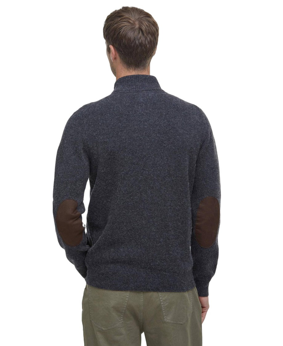 Barbour Charcoal Marl Zip Through Cardigan