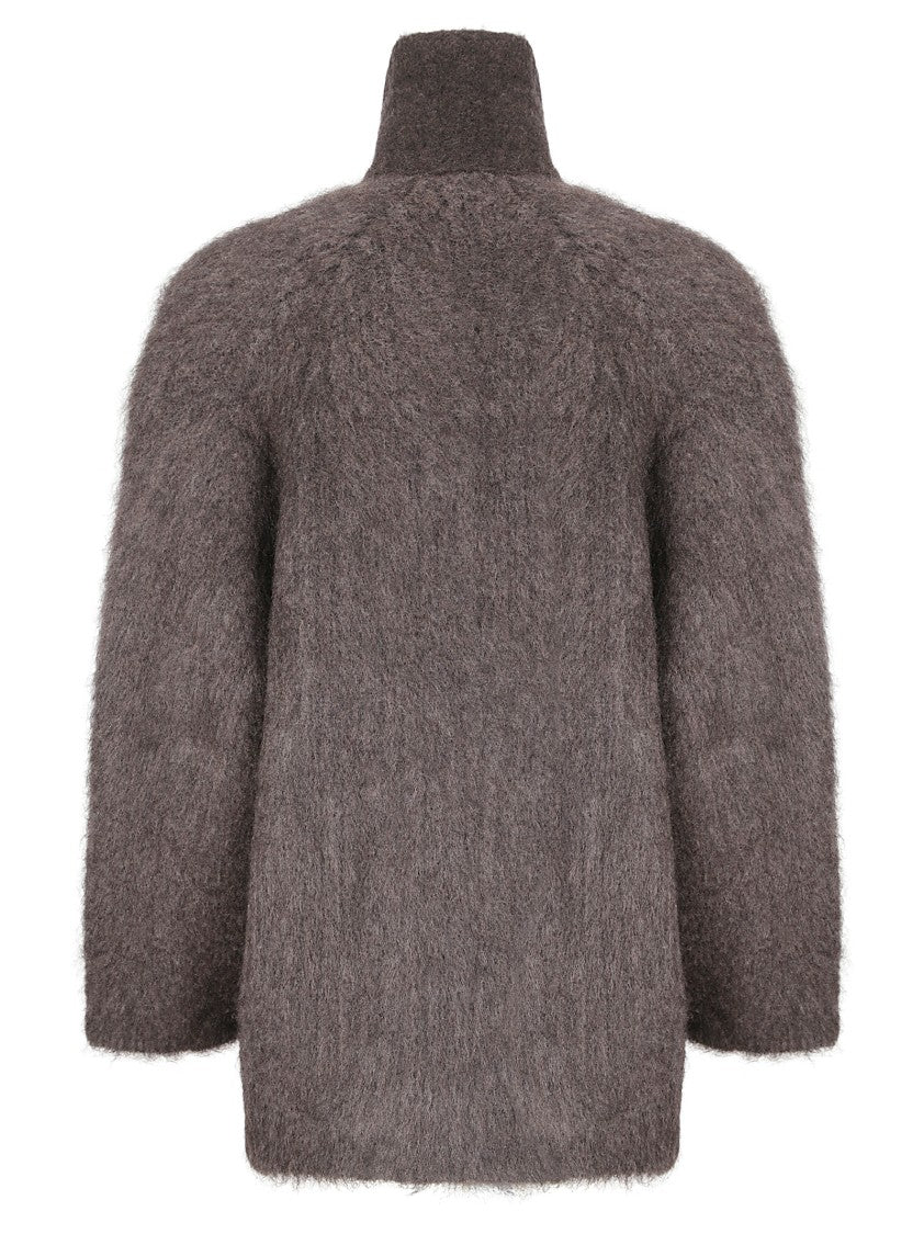 Boboutic Double-Breasted Knit Jacket With Textured Finish