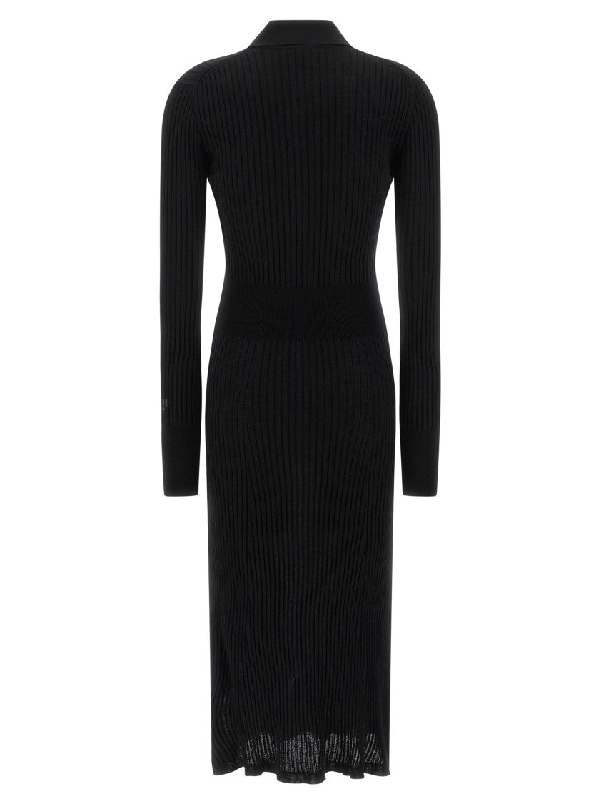 Fendi Ribbed Wool Knit Midi Dress
