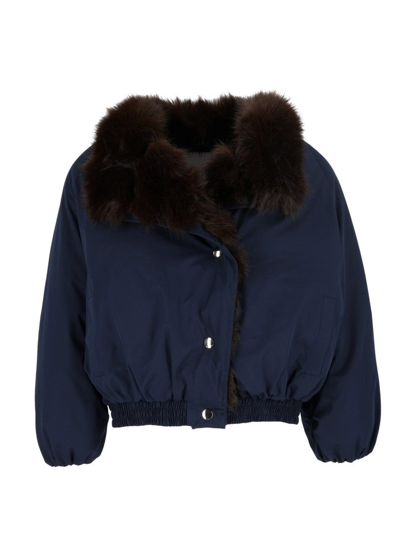 Shirt A Porter Cropped Navy Ecofur Jacket