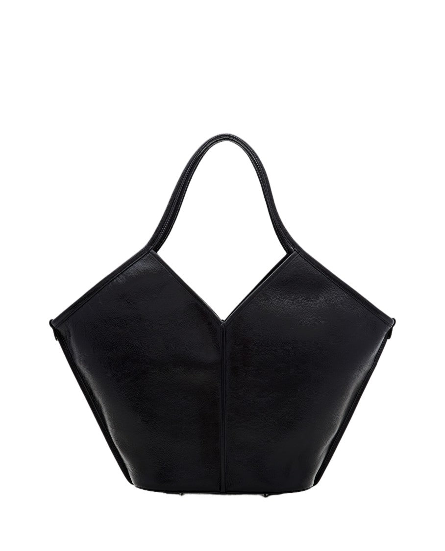 Hereu Geometric Silhouette Black Handbag