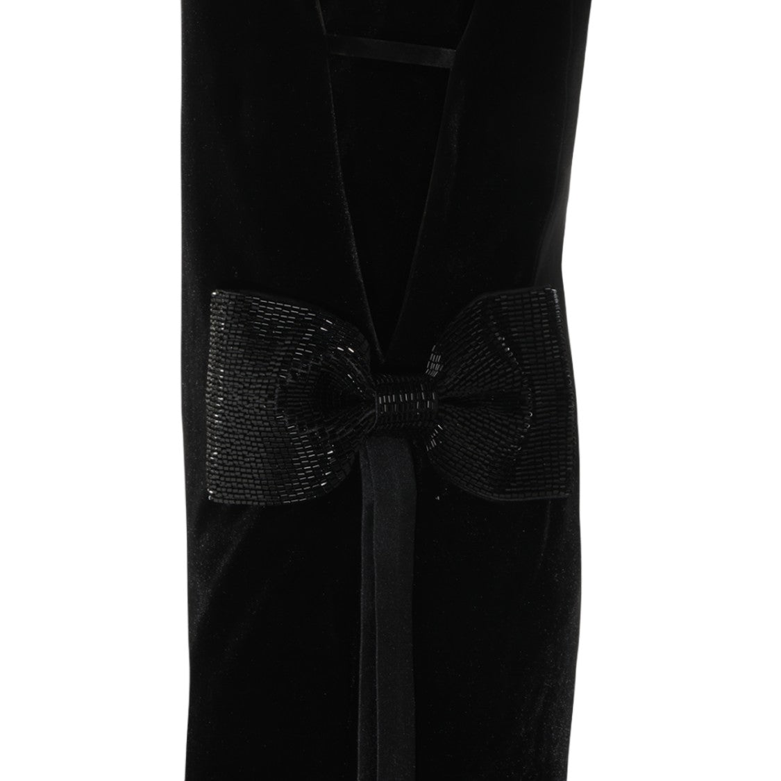 Self-Portrait Plush Velvet Bow Accent Maxi Dress