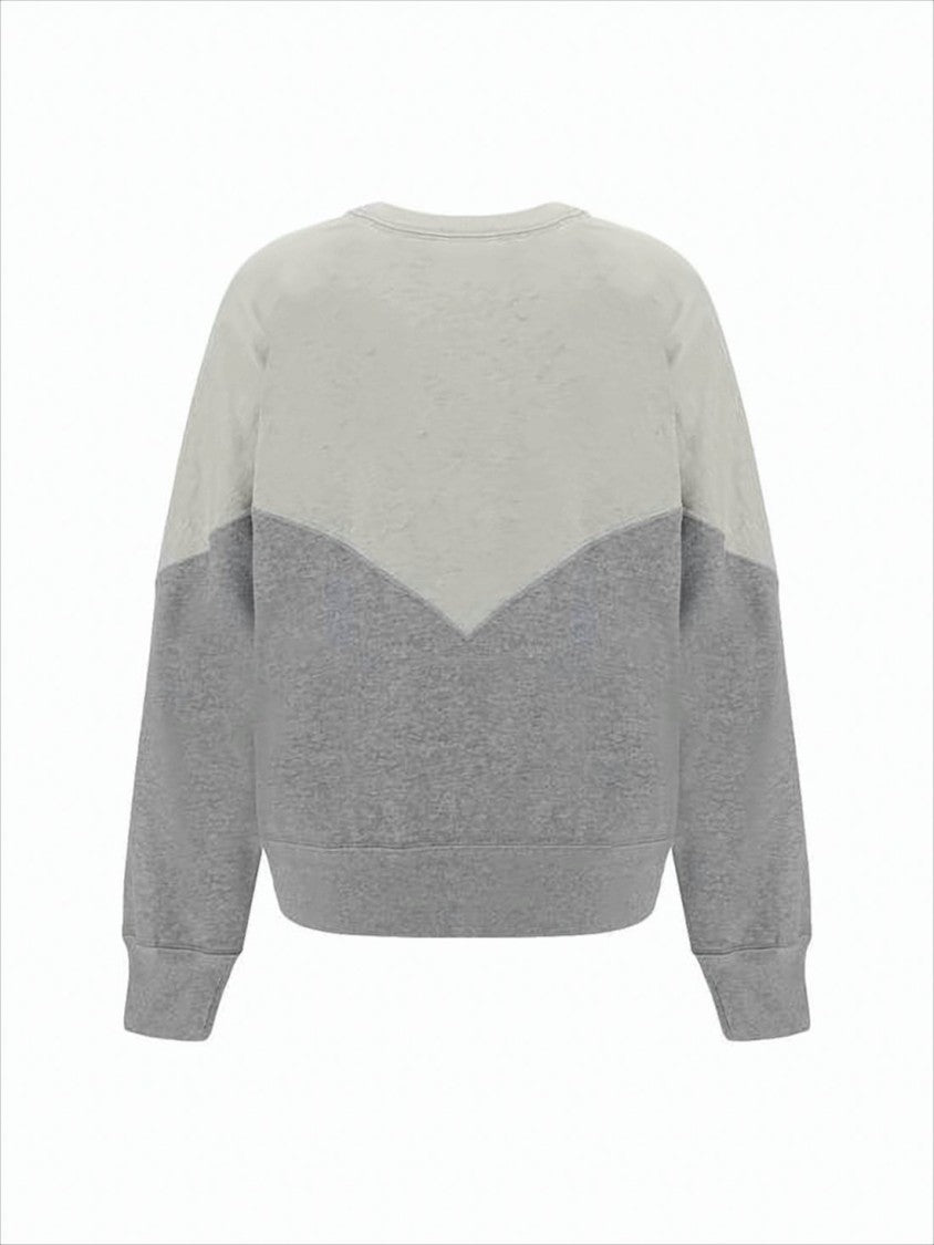 Isabel Marant Two-Tone Long-Sleeve Sweatshirt With Chevron Pattern