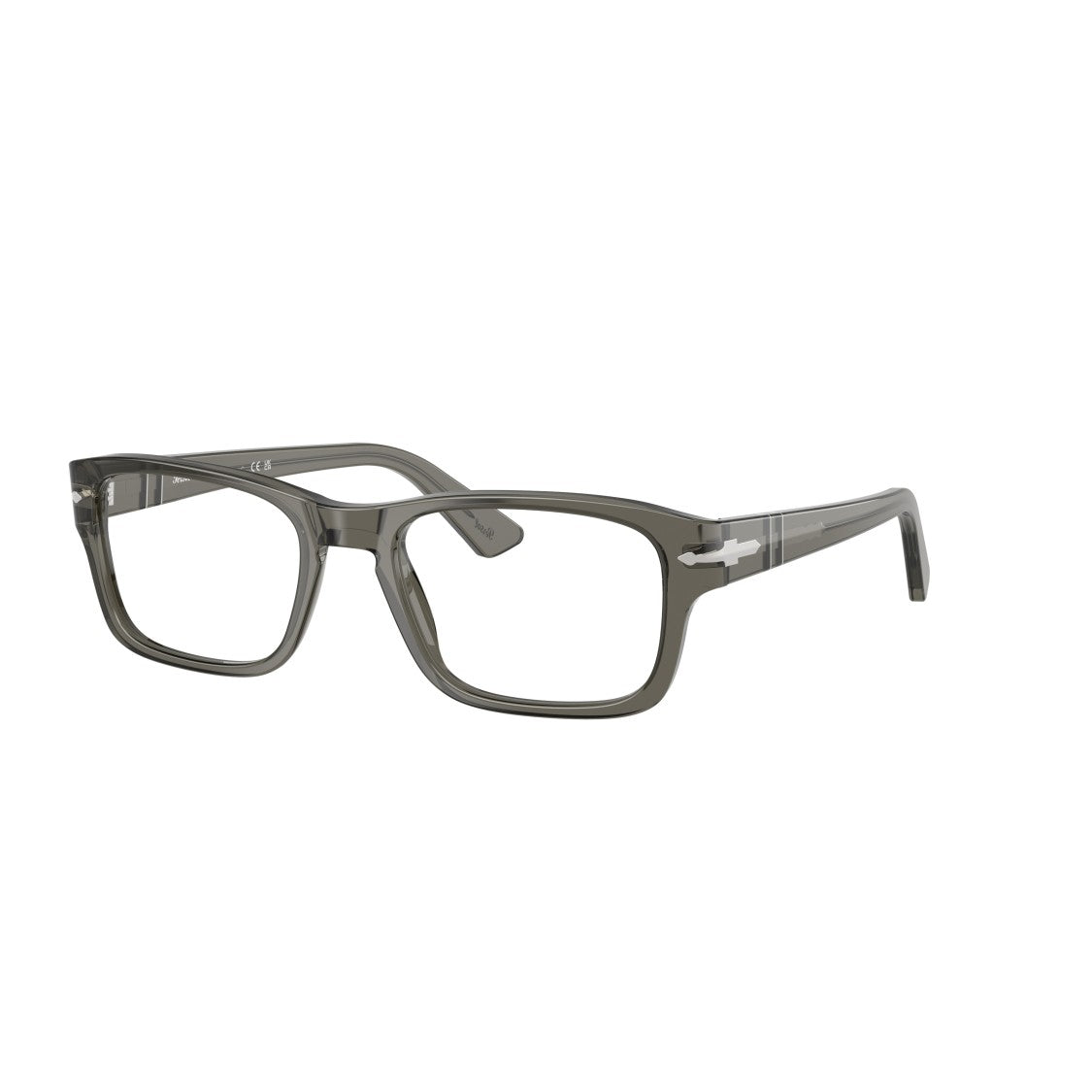 Persol 0Po3364v Translucent Grey Acetate Rectangular Eyeglasses