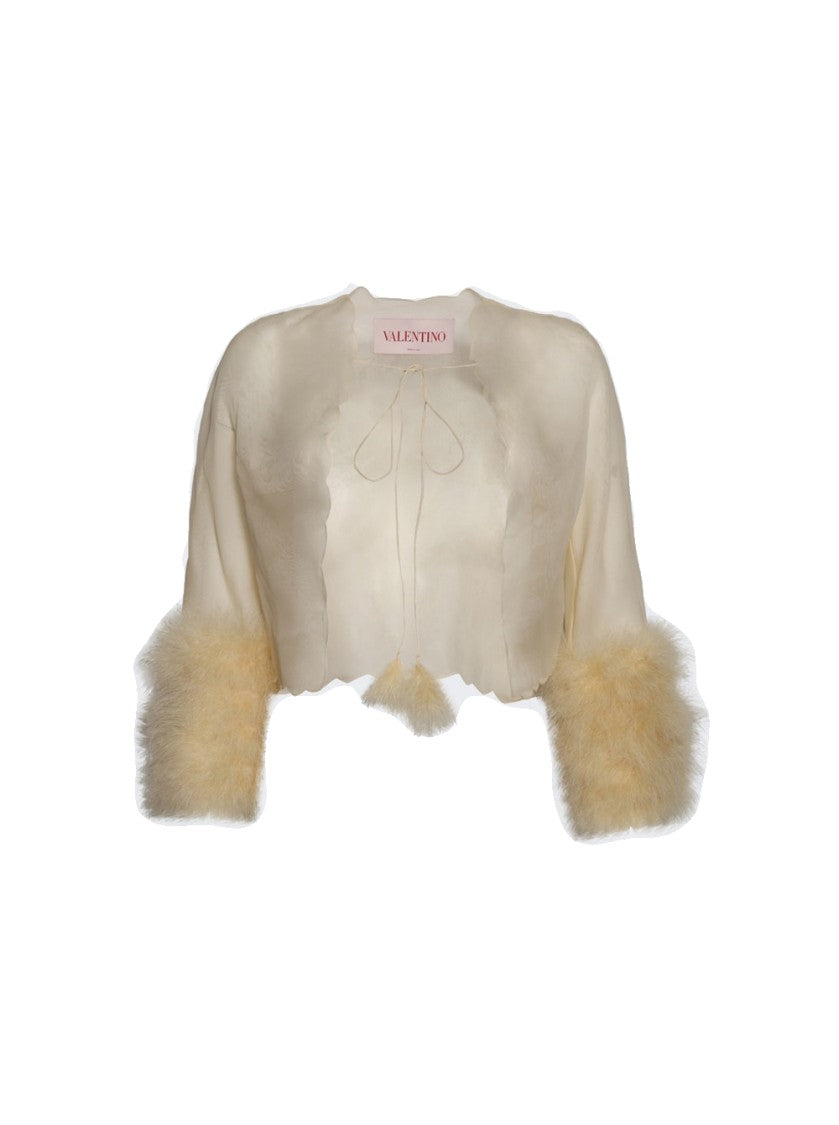 Valentino Silk Bolero Cream