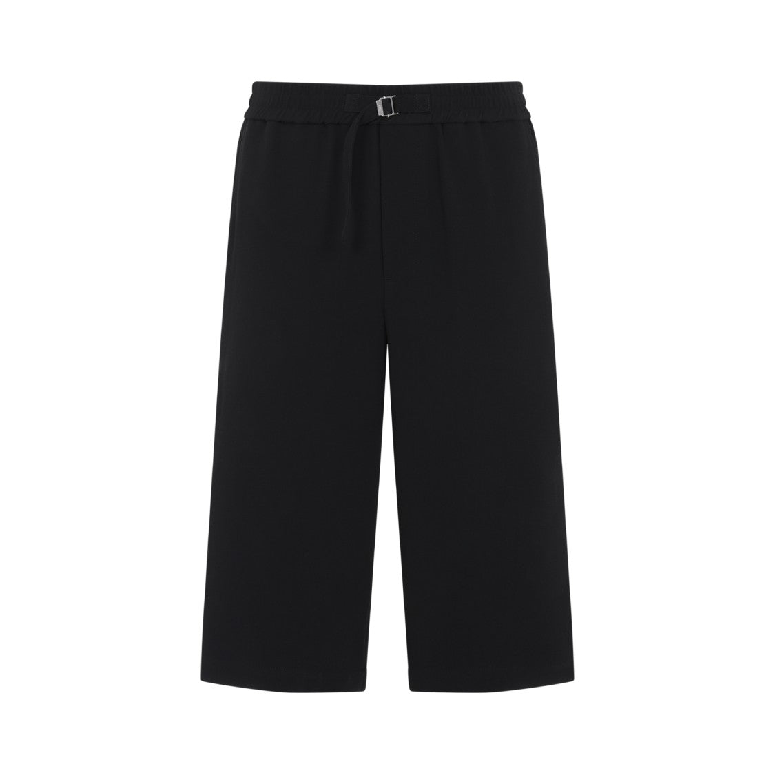 Ami Loose Elasticated Large Black Cotton Bermuda