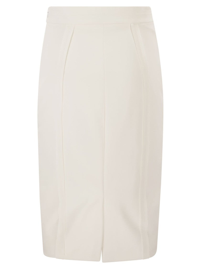 Elisabetta Franchi Lightweight Crêpe Skirt With Raw-Cut Details