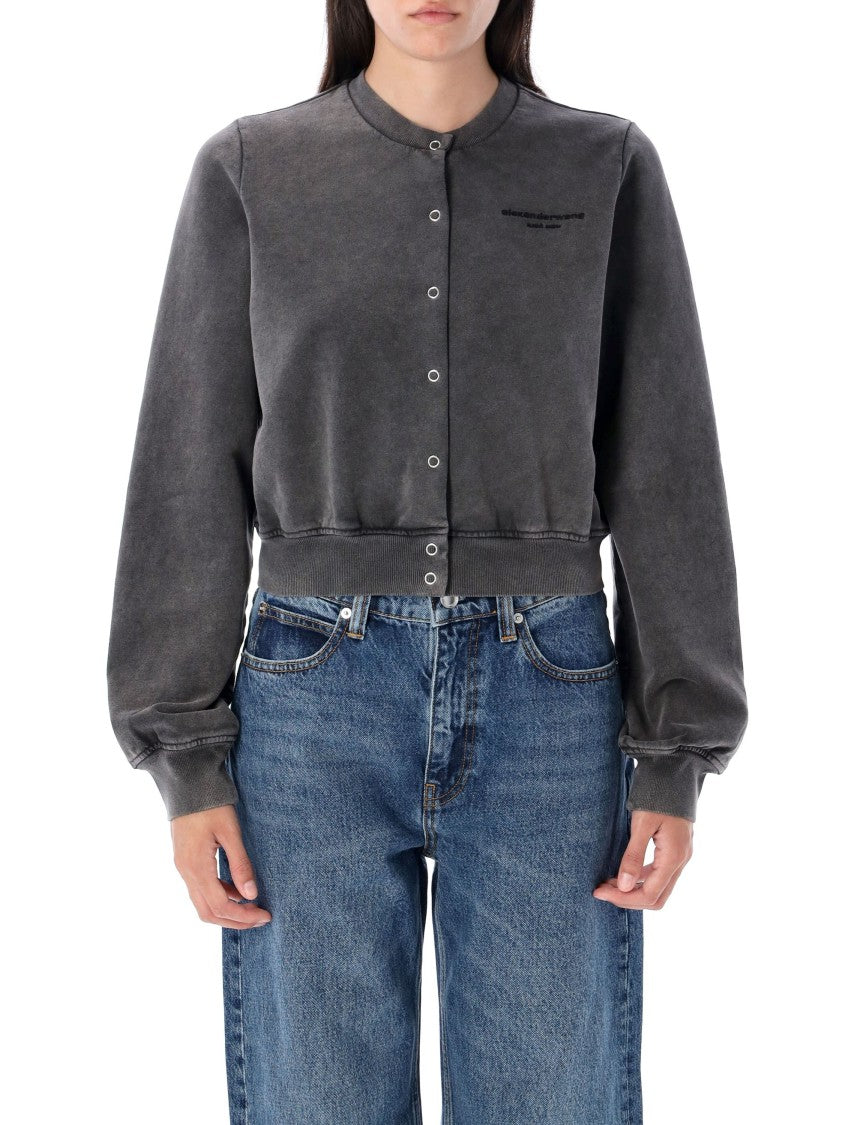Alexander Wang Terry Shrunken Cardigan