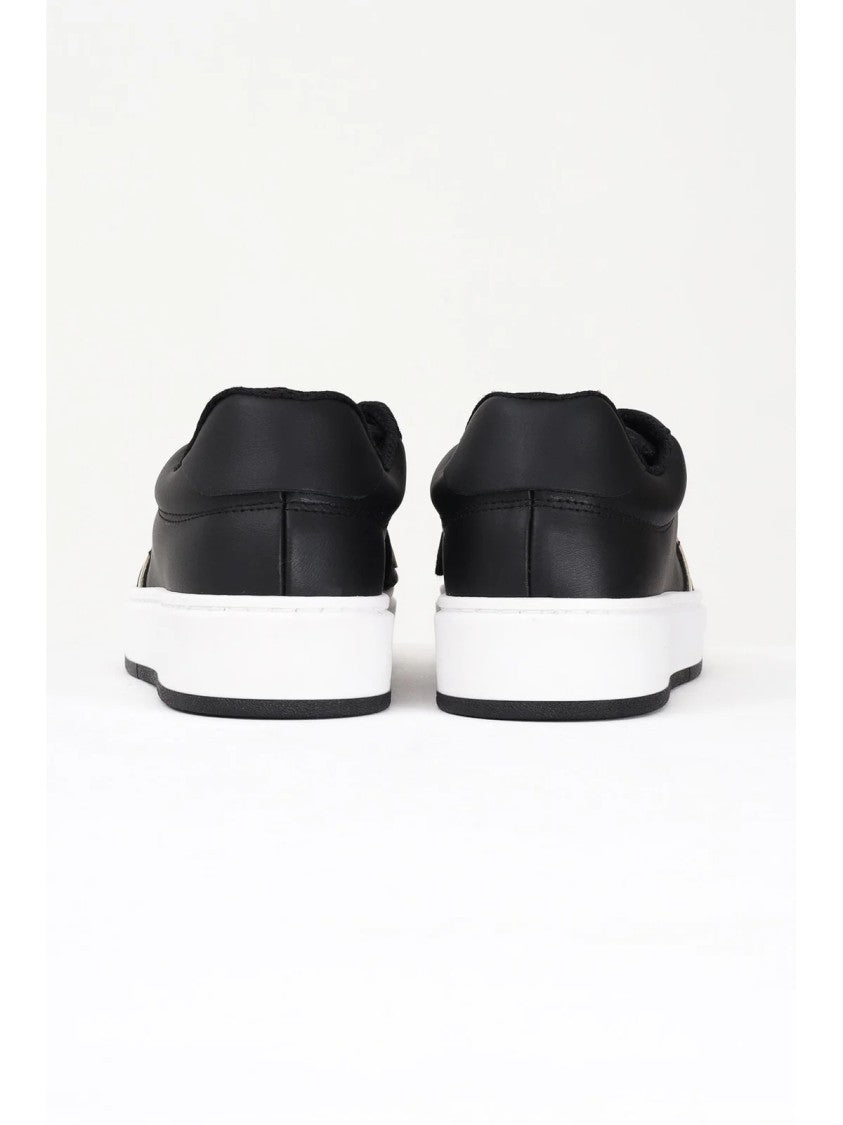 Gcds Black Leather Strap Sneakers