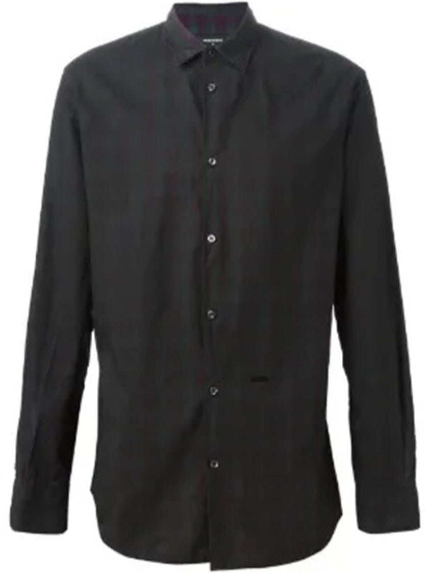 Dsquared2 Long-Sleeve Button-Up Shirt With Pointed Collar And Minimalist Design