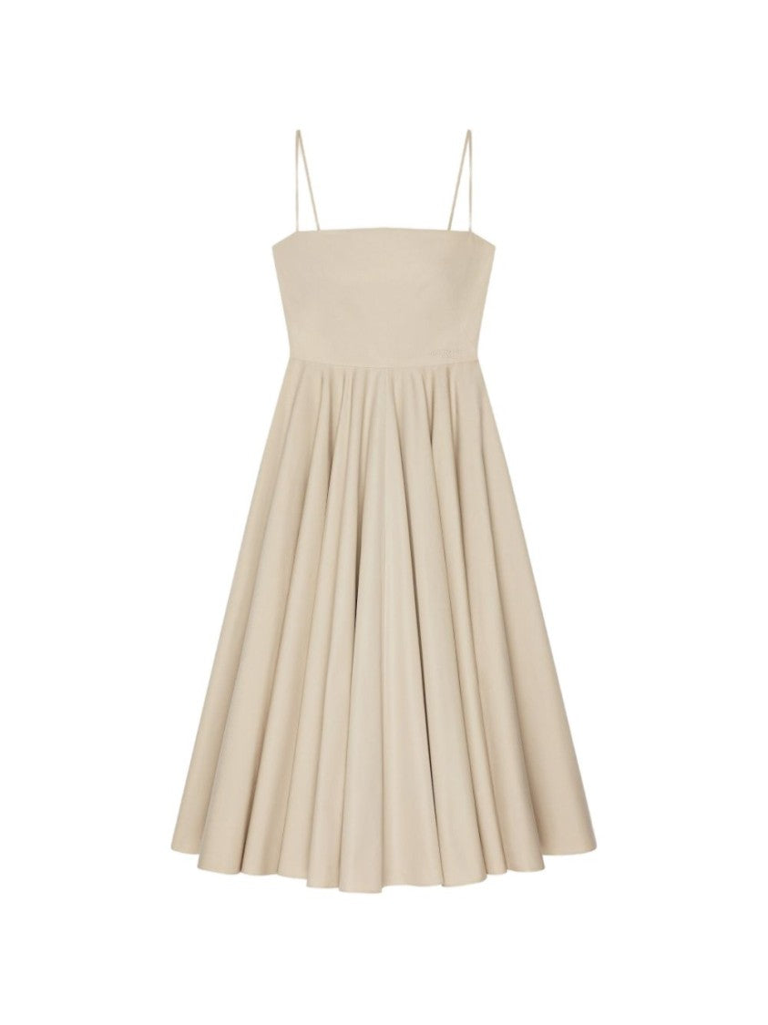 Givenchy Fitted Midi Dress With Pleated Skirt And Spaghetti Straps