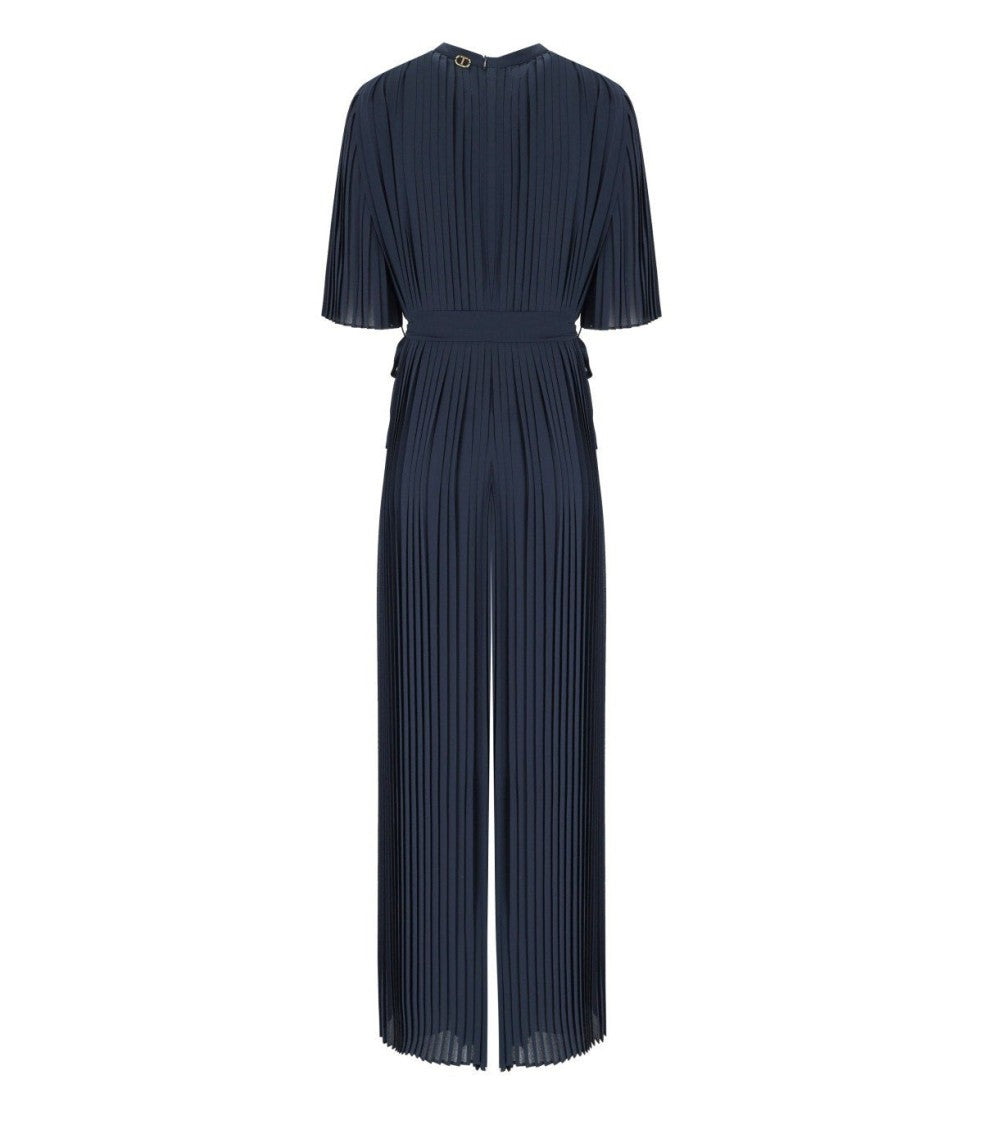 Twin-Set Dark Blue Pleated Jumpsuit
