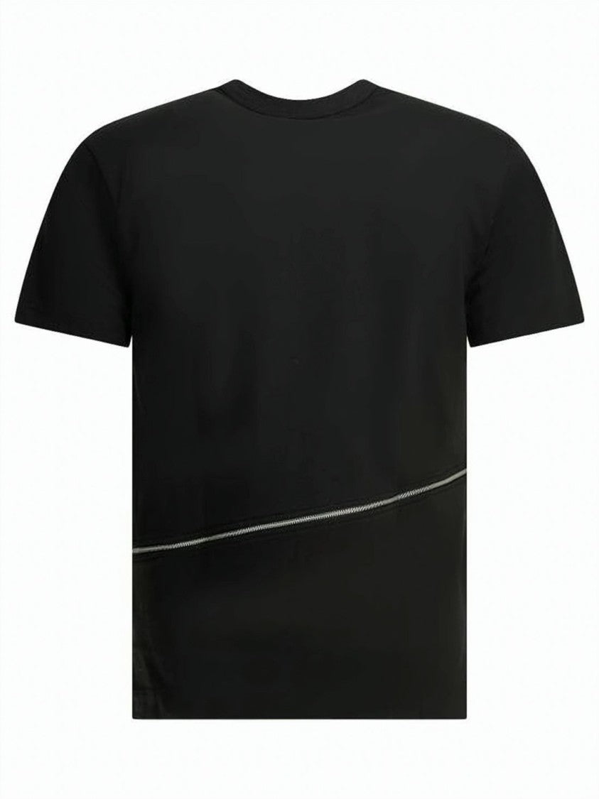 Comme Des Garçons Short-Sleeve T-Shirt With Diagonal Zipper Detail