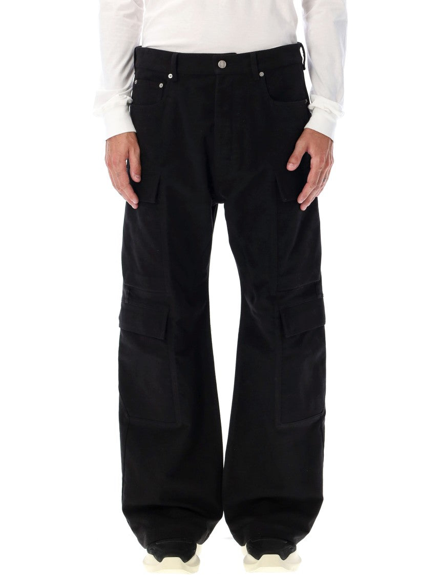 Rick Owens Relaxed Fit Black Double Cargo Jeans