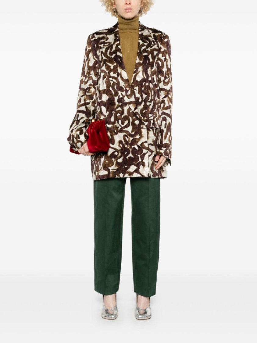 Dries Van Noten Abstract-Print Tailored Blazer With Notched Lapel