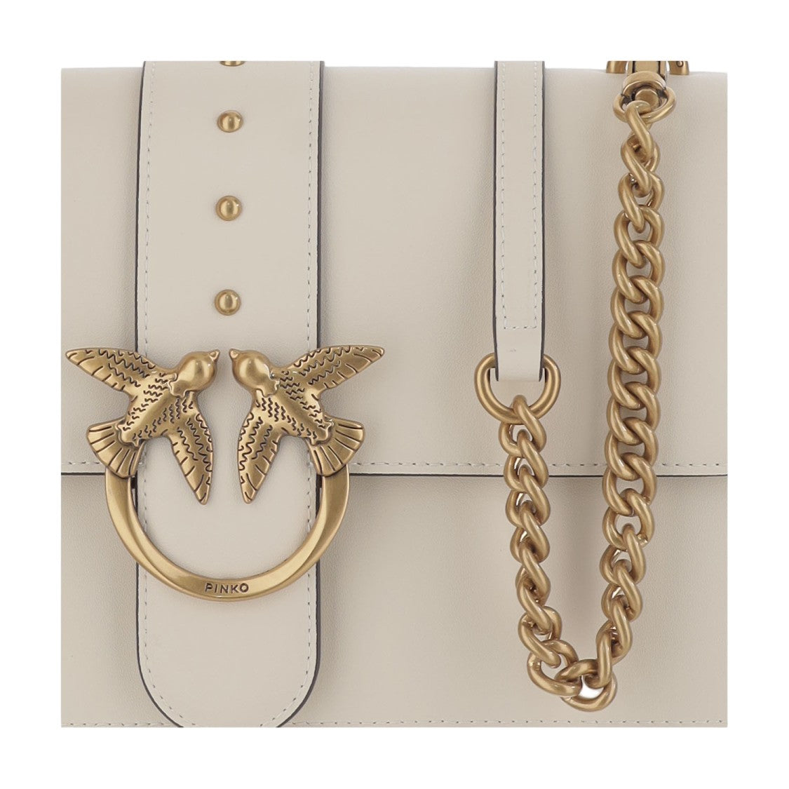Pinko White Leather Flap Bag