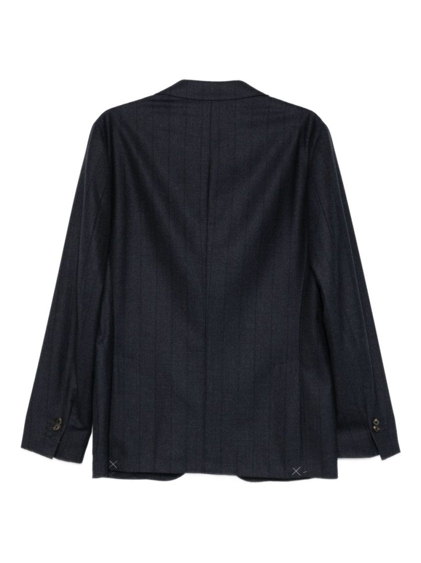 Corneliani Blue Virgin Wool And Cashmere Suit Jacket