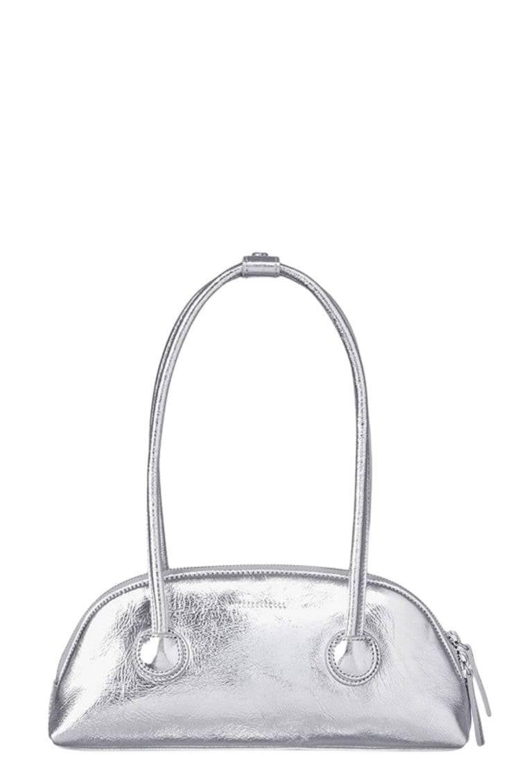 Margesherwood Silver Bessette Shoulder Crinkle Leather Shoulder Bag